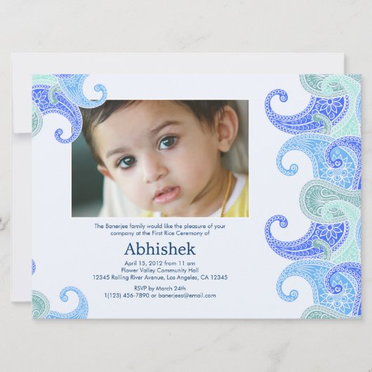 Einladung von Paisley Annaprashan (First Rice) (Vorderseite)