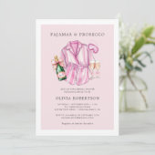 Einladung von Pajamas und Prosecco Bridal Dusche (Stehend Vorderseite)
