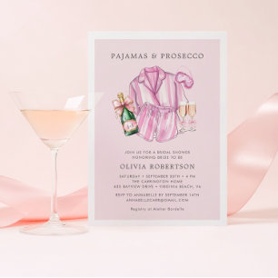 Einladung von Pajamas und Prosecco Bridal Dusche