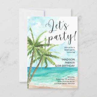 Einladung von Palm Beach zum Geburtstag