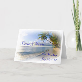 Einladung von Palmen Trees & Beach Hochzeit