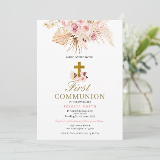 Einladung von Pampas Grass (Stehend Vorderseite)