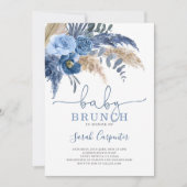 Einladung von Pampas Grass Baby Shower Boy (Vorderseite)