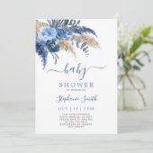 Einladung von Pampas Grass Boy Baby Shower Boy (Stehend Vorderseite)