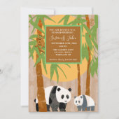 Einladung von Panda Bears & Bamboo Hochzeit (Vorderseite)