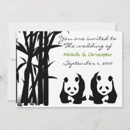 Einladung von Panda Bears und Bamboo zur Hochzeit