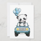 Einladung von Panda Boy Baby Shower Car (Rückseite)