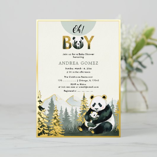 Einladung von Panda Hug Foil (Stehend vorne)