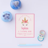 Einladung von PAPER Unicorn Kid zum Geburtstag Flyer (Einzeln)