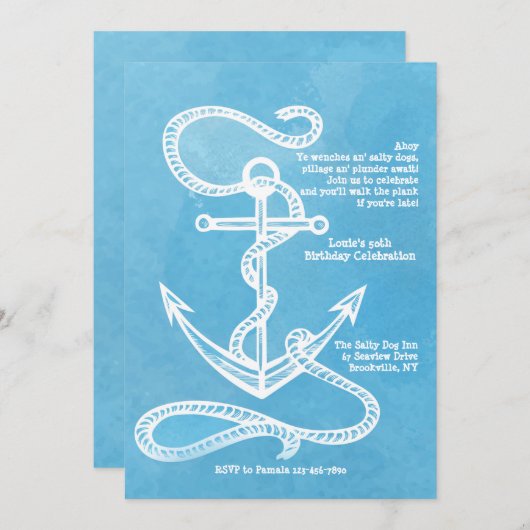 Einladung von Papieren und Ankern (Vorne/Hinten)