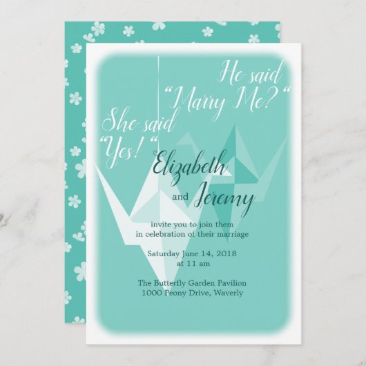 Einladung von Papierkran (Vorne/Hinten)