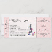 Einladung von Paris, Boarding Pass Einladung, Brid (Vorderseite)