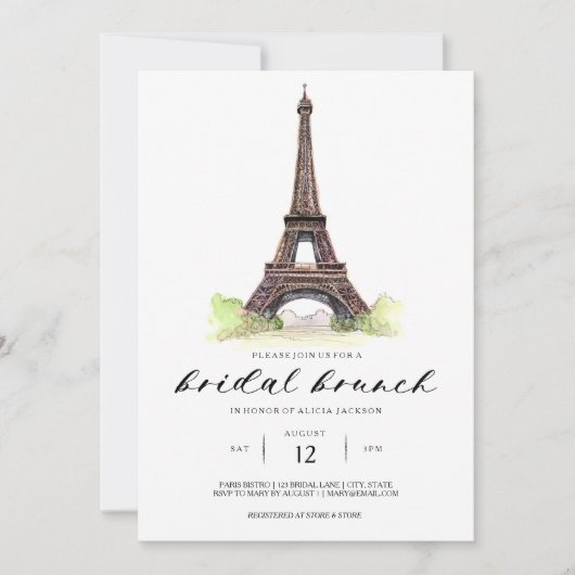 Einladung von Paris Bridal Brunch (Vorderseite)