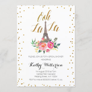 Einladung von Paris Eiffel Tower Bridal Dusche