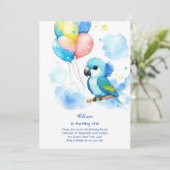 Einladung von Parrot zum ersten Geburtstag (Stehend Vorderseite)