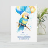 Einladung von Parrot zum ersten Geburtstag (Stehend Vorderseite)