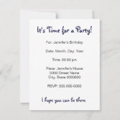 Einladung von Party (Rückseite)
