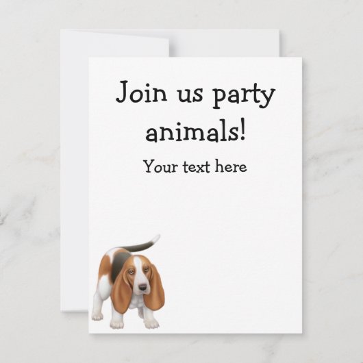 Einladung von Party Bassets (Rückseite)