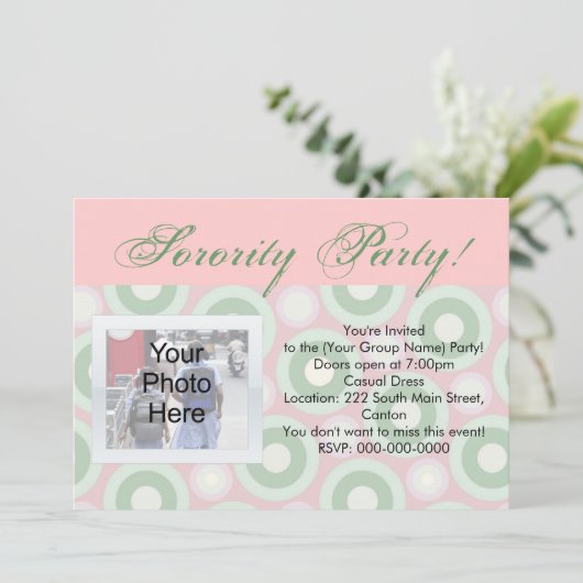 Einladung von Party oder Hautausschlag (Stehend Vorderseite)