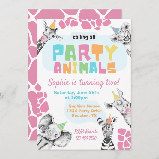 Einladung von Party | Party zum Geburtstag (Vorne/Hinten)