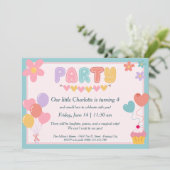 Einladung von Pastel Birthday (Stehend Vorderseite)