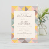 Einladung von Pastel Geometric Bridal Brunch (Stehend Vorderseite)