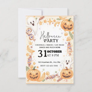 Einladung von Pastel Niedlich Halloween-Party - be