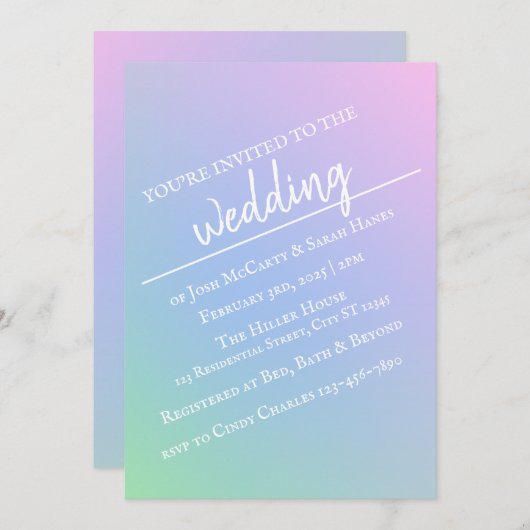 Einladung von Pastel Rainbow (Vorne/Hinten)