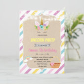 Einladung von Pastel Regenbogen (Stehend Vorderseite)