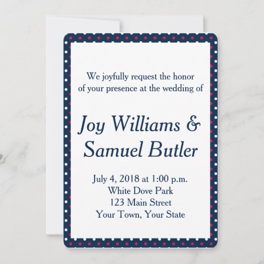 Einladung von Patrioten Rot, Weiß und Blau (Vorderseite)