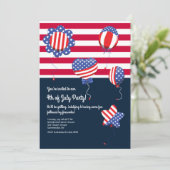 Einladung von Patriotic Helium Balloons (Stehend Vorderseite)