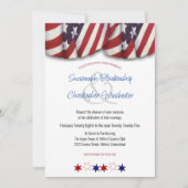 Einladung von Patriotic Red White Blue Bunting and (Vorderseite)