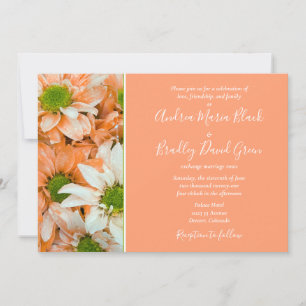 Einladung von Peach and Lime Green Daisy Hochzeit