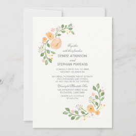 Einladung von Peach floral Wedding