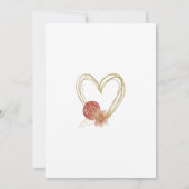 Einladung von Peach Red Gold Floral Wreath (Rückseite)