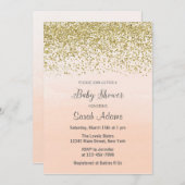 Einladung von Peach und Gold Baby Dusche (Vorne/Hinten)