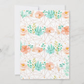 Einladung von Peach und Green Floral Pension (Rückseite)