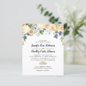 Einladung von Peach Watercolor Floral Wedding (Stehend Vorderseite)