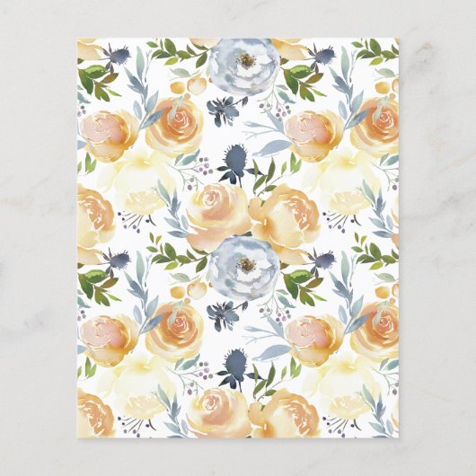 Einladung von Peach Watercolor Floral Wedding (Rückseite)