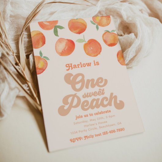 Einladung von Peachy One | Peach Birthday Einladun
