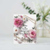 Einladung von Peony Geometric Wreath (Stehend Vorderseite)