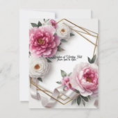 Einladung von Peony Geometric Wreath (Rückseite)