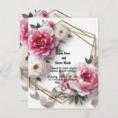 Einladung von Peony Geometric Wreath (Vorne/Hinten)