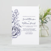 Einladung von Peony Simple Wedding (Stehend Vorderseite)