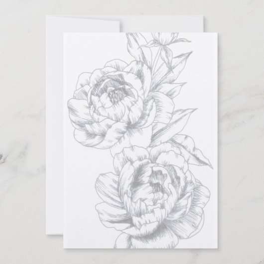 Einladung von Peony Simple Wedding (Rückseite)
