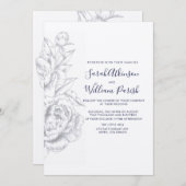 Einladung von Peony Simple Wedding (Vorne/Hinten)