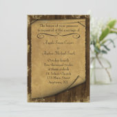 Einladung von Pergament und Holz (Stehend Vorderseite)