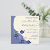 Einladung von Periwinkle und Elfenbein zur Hochzei (Stehend Vorderseite)