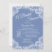 Einladung von Periwinkle und Lace Bridal Dusche (Vorderseite)