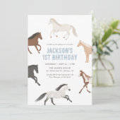 Einladung von Pferdejunge zum Geburtstag (Stehend Vorderseite)